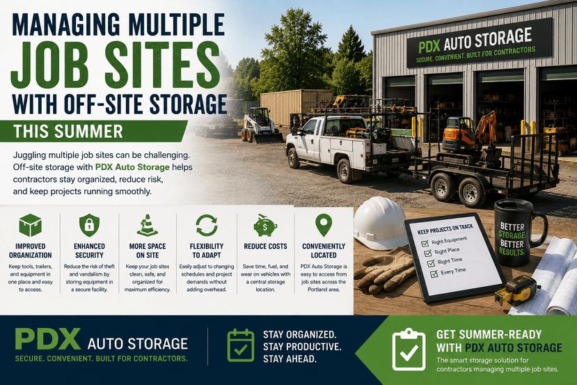 Managing Multiple Job Sites with Off-Site Storage This Summer